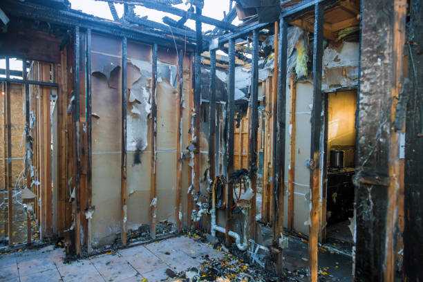 Professional Fire Damage Restoration technician working in Nikiski, AK